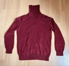 ユニクロ 赤タートルネックニットセーター メンズ Lサイズ