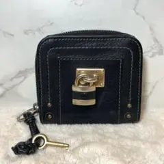 Chloe クロエ パディントン L字ファスナー 長財布 南京錠 レザー 黒 