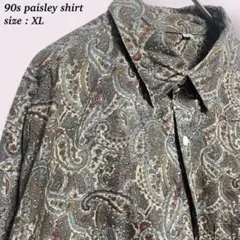 90s ペイズリー 総柄 長袖シャツ 日本製 アート 芸術