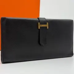 展示品レベル】エルメス HERMES ベアンスフレ 長財布 近年モデル 黒 