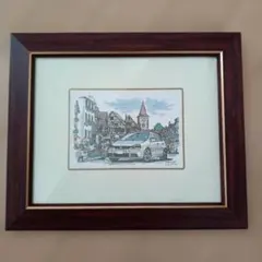 伊藤栄章 シルクスクリーン版画 愛車のある風景