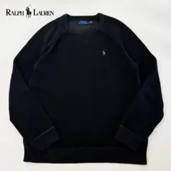 極美品　ラルフローレン　スウェット　コットンニット　ブラック　ポロ