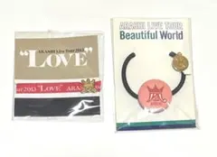 嵐　ARASHI リボンブレス　ヘアゴム　赤　セット