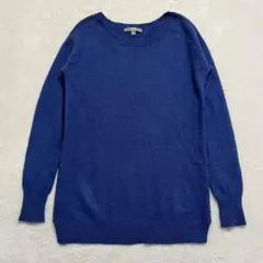 ユニクロ/クルーネックニット/カシミヤ混/ブルー/長袖/シンプル/定番/人気色