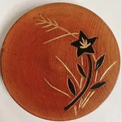 貴重 デッドストック 本漆 皿 桔梗 すすき 秋の七草 漆器 工芸品 最高級品質
