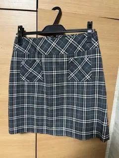 BURBERRY BLUE LABEL グレー系チェック タイトスカート