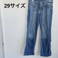 ブーツカットデニム・フレアデニム・青【フリーサイズ】