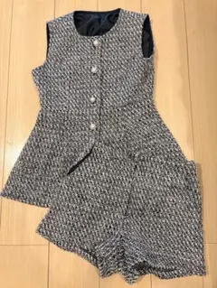 GRL フリージアツイードベスト×ショートパンツセットアップ[pm479]
