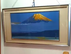 富士山と湖　 日本画 アルミフレーム　辰雄のサムネイル