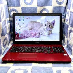 綺麗ブルーレイ☆快適SSD☆大人気赤ノートパソコン♪カメラ付！Windows11