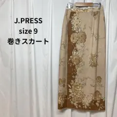 【 J.PRESS 】巻きスカート ロングスカート 花柄 くすみピンクのサムネイル