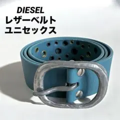 【☆美品・希少品☆】 DIESELターコイズブルー レザー ベルト ユニセックス