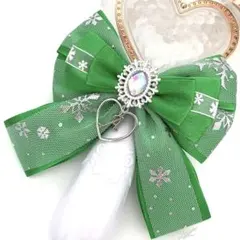 キンブレリボン ペンライトリボン 雪チュール 緑 ★ハンドメイド