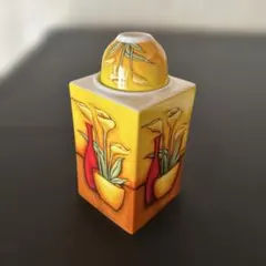 花柄陶器容器とカップセット/値下げ1800円→1300円