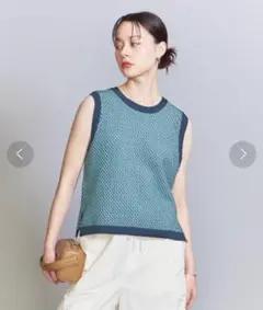 ジャカードノースリーブニット -ウォッシャブル-