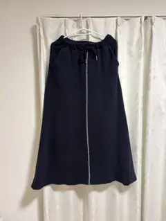 studio CLIP 裏毛ステッチAラインスカート ネイビー