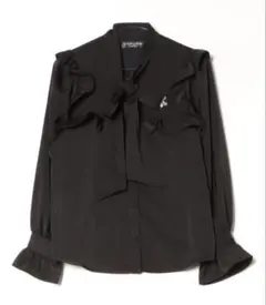 【美品】TRAVAS TOKYO フリルリボンブラウス ブラックのサムネイル