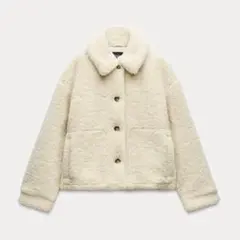 ZARA ボアジャケット アイボリー XS