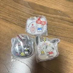 サンリオパッケージチャーム 3種類セット キティ ポチャッコ バッドばつ丸