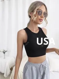 2214 Shein tinktop black タンクトップ