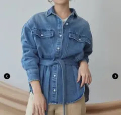 今期新品タグ付き未使用 ウォッシュドデニムシャツ 147 イチヨンナナ