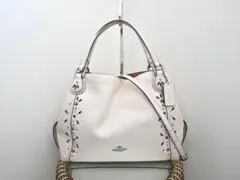 【美品】COACHイーディー レザー 2WAYスタッズ オフホワイト
