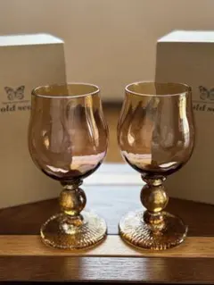 Old sea Antique wineglass アンティークワイングラス2個 - メルカリ