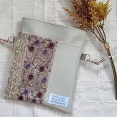 no.148インド刺繍リボン　ミニショルダーバッグ　サコッシュ　スマホショルダー