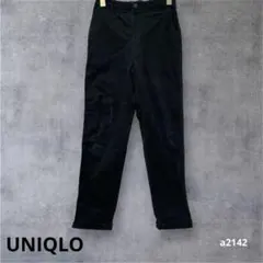 【ユニクロ】ワイドパンツ イージー　カジュアル　ウエストゴム　ネイビー M