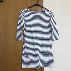 UNIQLO ボーダー柄の五分袖ワンピース