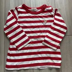 hotbiscuits ミキハウスストライプ 長袖Tシャツ 80