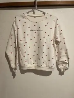 ハート柄長袖トレーナー