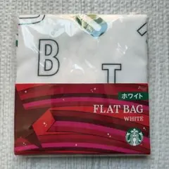 新品★Starbucks フラットバッグ ホワイト ホリデー　エコバッグ　白のサムネイル