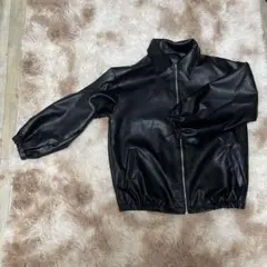 ブラック合成皮革ジャケット
