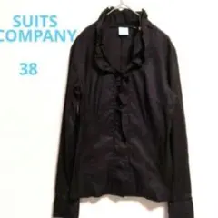【ザスーツカンパニー】フリルブラウス　ブラック　38 レディース