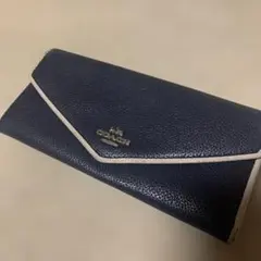 COACH 長財布 ネイビー　剥がれありジャンク品