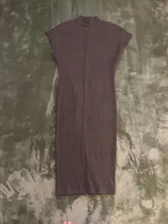 ZARA ノースリーブリブ編みロングワンピース S