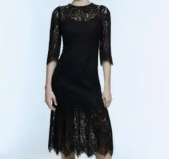 ZARA ブラック レース ワンピース パーティードレス お呼ばれ
