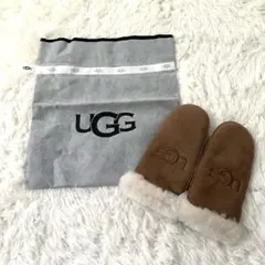 【新品】UGG シープスキン ミトン 手袋 ブラウン 羊革 保存袋付き