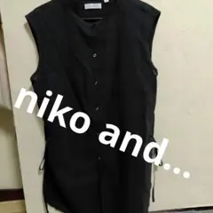 niko and ... ブラックノースリーブシャツワンピース