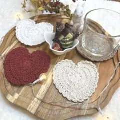 ハンドメイド♪バレンタインハートコースター