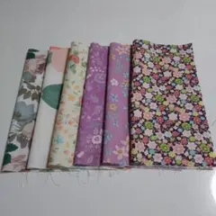 【6枚セット】カットクロス はぎれ 花柄など 約24×24cm