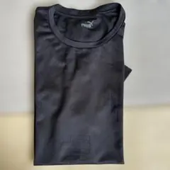 PUMA プーマ　ロゴ総柄　Tシャツ　ブラック　Lサイズ