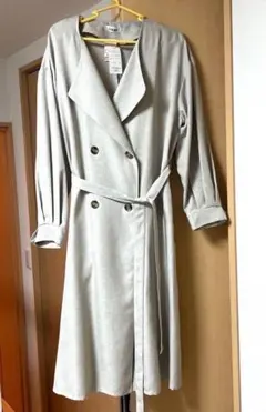 新品　しまむら M ノーカラートレンチ　ベージュ　ロングコート