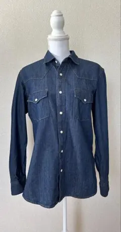 【未使用】GU ジーユー デニムウエスタンシャツ L メンズ インディゴ