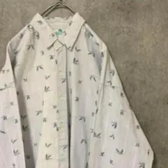 00S 柄シャツ　長袖　メンズ　S 古着　コットン　個性派