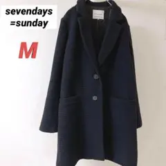 【ゼブンデイズサンデイ】チェスターコート　コート　ネイビー