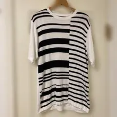 nano universeボーダー柄 ニットTシャツ サイズL