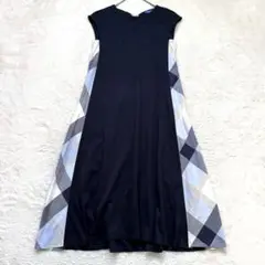 【美品】ブルーレーベルクレストブリッジ ポンチワンピース ネイビー チェック
