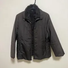 ダークブラウン ファー付きジャケット